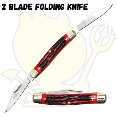 PBC2RB 2.5" Closed 2 Blade Folding Pocket Knife